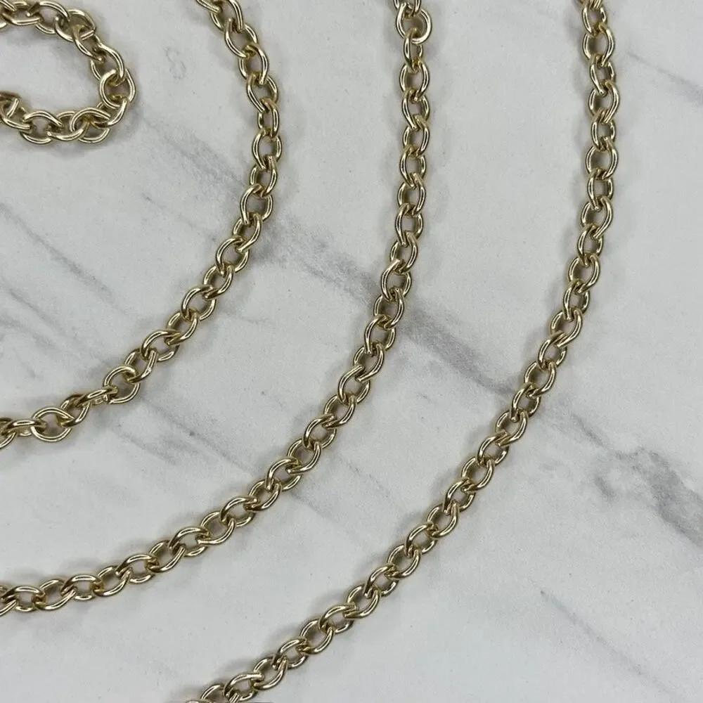 Gold Tone Rolo Chain Belt Extra Long One Size (OS) ✨
